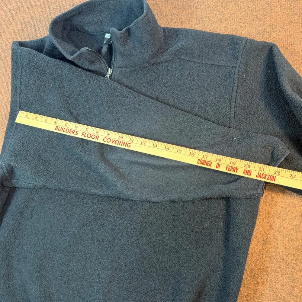 A+ The North Face Fleece Pullover Mens XL Black 1/4 Zip Made in USA Vintage R672